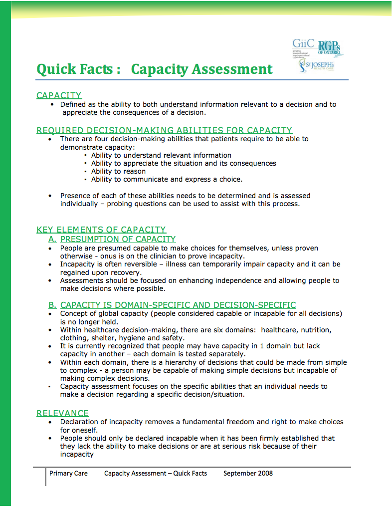 Capacity Assessment 