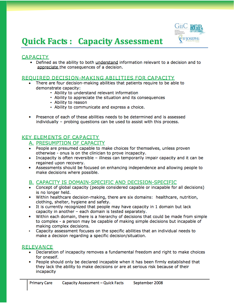 Quick Facts Capacity Assessment CNPEA