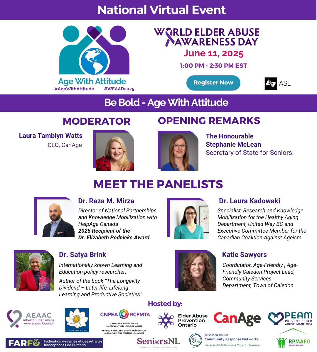 weaad national panel and award annoucement 2025 poster